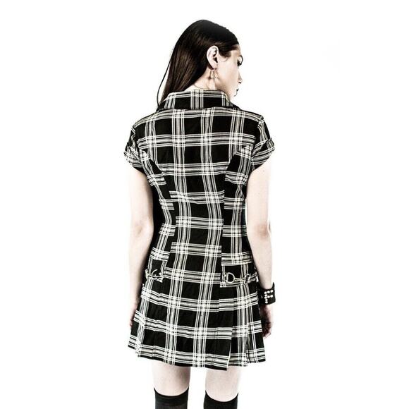 Lip Service Vintage Y2K Punk & Disorderly Black Plaid Goth Dress Plus Size 26 - Picture 3 of 8